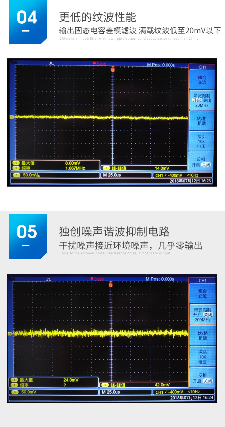 低纹波和噪音谐波抑制电路